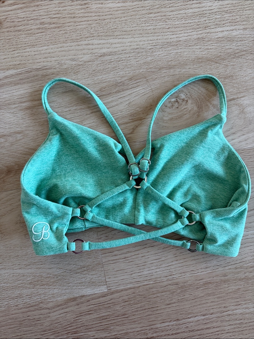 Bombshell Sportswear Mint Green Strappy Bralette - Picture 2 of 2